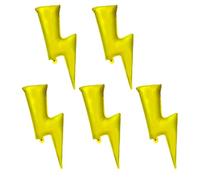 NAUZE 5 Pieces Lightning Balloons 32 Inches Yellow Large Flash Mylar Foil Balloons Creative Shapes Interesting Background Inflatable Props for Birthday Party Supplies