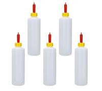 NAUZE 5Pieces Lamb Milk Bottle Livestock Drink Bottle Lamb Teat Feeder Bottle Puppy Feeding Bottle Animal Water Bottle for Sheeps Lambs(400ml)