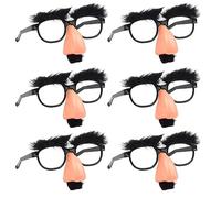 NAUZE 6Pcs Halloween Disguise Glasses Big Nose Funny Glasses with Eyebrows and Mustache Party Dress Up Props for Halloween Birthday Decorations