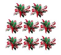 NAUZE 8Pieces Christmas Pet Hair Bows Beautifully Attractive Hair Flower Bows with Rubber Bands Cute Pet Accessories for Parties Puppy Grooming