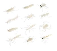 NAUZE 91 Pieces Halloween Luminous Insect Props Spider Mouse Bat Skull Fingers Glow in The Dark Toys for Halloween Prank Party Supplies