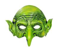 NAUZE Halloween Green Witch Mask Scary Green Old Hag Mask Half Face Wizard Props Green Masquerade Scary Goblin Half Face Masks for Halloween Carnival Party Cosplay Costume