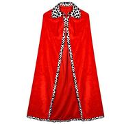 NAUZE King Robe King's Coat Queen Coat Red Velvet Coat Queen Robe Costume Party Fancy Dress Accessory