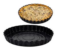 Nava Nature Flan Tin, Baking Tray with Nonstick Stone Coating, Scalloped Edge Pie Tin for Pastry, Tart, Quiche, Flan, and Cheesecake, 28cm Diameter