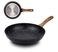 Nava Nature Non Stick Frying Pan, Aluminium Cooking Pan with Scratch Resistant Stone Coating and Heat Proof Handle, PFOA Free, 24cm Size