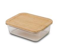 Nava Rectangular Airtight Glass Food Container Arizona 1000ml - Sustainable, Bamboo Lid, Dishwasher Safe, Microwave, for Oven & Freezer, Scratch, Odor & Temperature Resistant, Perfect for Travel
