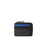 Nava Twin Colors Document and Credit Card Holder with Zipper Closure and 8 Slot, Royal Black/Blue
