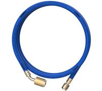 NAVAC NH5LLB Low Loss Refrigerant Hose - HVAC Charging Hose for A2L Systems, 1/4 in SAE 45 Degree Fittings - Roller Bearing Connectors, Adjustable Depressor, 800 PSI -5 ft, Blue