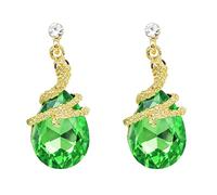 Navachi 18k Gold Plated Crystal Light Green Zircon Snake Drop Az1356 Stud Earrings