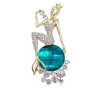 Navachi 18k Gold Plated Jewelry Clear Crystal Green Zircon Mermaid Az7031 Brooch pins