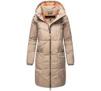 Navahoo Bliblablubb 14 Women's Winter Coat Warm Quilted Coat with Hood XS-6XL, Taupe Grey, S