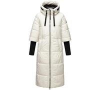 Navahoo Ciao MIAU XIV Women's Winter Coat Warm Quilted Coat Long with Hood and Ribbed Knit Sleeves XS - XXL, off-white, XS