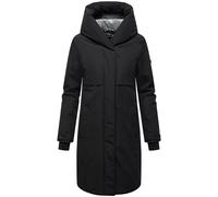 Navahoo Domingaa Women's Long Coat Warm Winter Jacket with Hood and Magnetic Buttons 14 XS-3XL, black, S