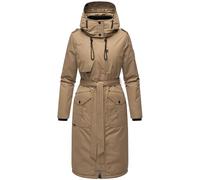 Navahoo Hokulanii Women's Winter Coat Warm Parka Long with High Collar and Soft Hood XS-XXL, Dark taupe, L