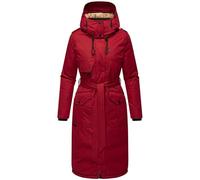 Navahoo Hokulanii Women's Winter Coat Warm Parka Long with High Collar and Soft Hood XS - XXL, dunkelrot, M