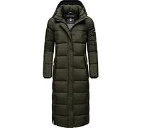 Navahoo Isalie Women's Winter Coat, Warm, Quilted Coat, Long with Removable Hood, XS - 3XL, dark olive, M