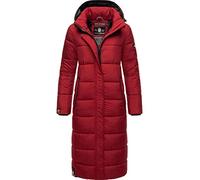 Navahoo Isalie Women's Winter Coat, Warm, Quilted Coat, Long with Removable Hood, XS - 3XL, dunkelrot, M