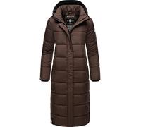 Navahoo Isalie Women's Winter Coat, Warm, Quilted Coat, Long with Removable Hood, XS - XXL, Dark Choco, XL