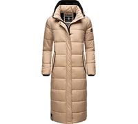 Navahoo Isalie Women's Winter Coat, Warm, Quilted Coat, Long with Removable Hood, XS - XXL, taupe, XS