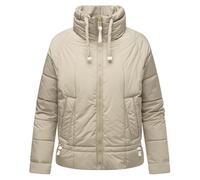 Navahoo Lightweight Women's Quilted Jacket, Short Transition Jacket, Oversized with Batwing Sleeves, Luftauber 14 XS-XXL, pebble grey, XS