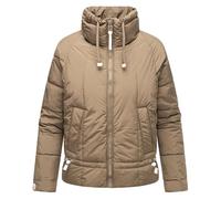 Navahoo Lightweight Women's Quilted Jacket, Short Transition Jacket, Oversized with Batwing Sleeves, Luftauber 14 XS-XXL, Stone Brown, S