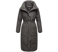 Navahoo Mirenaa Women's Winter Coat Warm Quilted Coat Extra Long with Belt S-XXL, anthracite, M