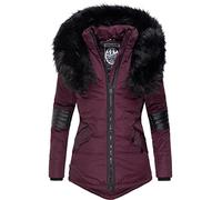 Navahoo Nirvana Ladies’ Winter Jacket with Black Faux Fur Hood Wine-red M