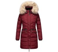 Navahoo Paula Women's Winter Coat Warm Quilted Coat Long with Removable Faux Fur Hood XS - 5XL, bordeaux, S