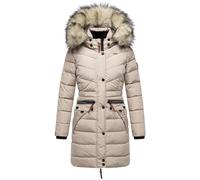 Navahoo Paula Women's Winter Coat Warm Quilted Coat Long with Removable Faux Fur Hood XS - 5XL, Light taupe, M