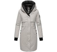 Navahoo Snowelf Women's Long Warm Winter Quilted Jacket with Hood and Magnetic Elements XS - XXL, light grey, XS