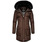 Navahoo Tiniis Women's Warm Winter Parka with Removable Hood and Extra Shopping Bag, XS-XXL, Dark Choco, XS