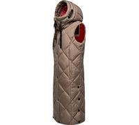 Navahoo Warm Women's Winter Quilted Vest Long with Hood Schnuckel XS-XXL, Dark taupe, M