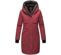 Navahoo Women's Coat, Long Warm Winter Quilted Jacket with Hood and Magnetic Elements, Snowelf, XS - XXL, bordeaux, M