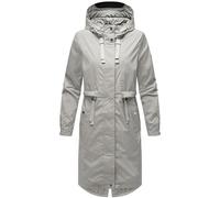 Navahoo Women's Lightweight Transition Coat, Short Coat, Long with Adjustable Hood, Silver Pearl, S-3XL, silver grey, L