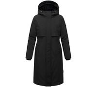 Navahoo Women's Long Coat Warm Parka with Large Hood and Magnetic Details Ice Melody 14 S-3XL, black, M