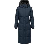 Navahoo Women's Long Winter Coat Warm Quilted Coat with 2-Way Zip and Adjustable Hood Dew Flower XIV XS-5XL, navy, S