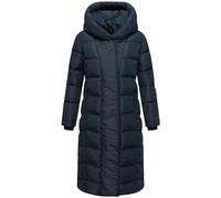 Navahoo Women's Long Winter Coat, Warm Quilted Snowsuit with Internal Backpack Straps and Magnetic Buttons, Angel Feather XIV, XS-6XL, navy, S