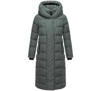 Navahoo Women's Long Winter Coat, Warm Quilted Snowsuit with Internal Backpack Straps and Magnetic Buttons, Angel Feather XIV, XS-6XL, Stone Green, XXL