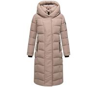Navahoo Women's Long Winter Coat, Warm Quilted Snowsuit with Internal Backpack Straps and Magnetic Buttons, Angel Feather XIV, XS-6XL, Taupe Grey, L