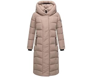 Navahoo Women's Long Winter Coat, Warm Quilted Snowsuit with Internal Backpack Straps and Magnetic Buttons, Angel Feather XIV, XS-6XL, Taupe Grey, L