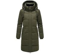 Navahoo Women's Quilted Warm Winter Coat with High Collar and Removable Hood Winter Dance 14 S-3XL, olive, L