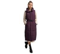Navahoo Women's Sleeveless Long Outdoor Vest Warm Winter Jacket Made of Recycled Polyester with Waist Belt and Magnetic Flap Evening Song XIV XS-3XL