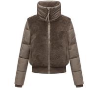 Navahoo Women's Teddy Fleece Jacket Warm Winter Jacket with High Collar Teddyzone 14 XS-XXL, Stone Brown, L