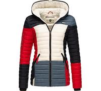 Navahoo Women's Transition Jacket, Colour-Blocking, Lightweight, Quilted Jacket with Hood, Multiculti XS, Multicolour French Tricoloree, XXL