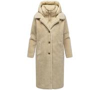 Navahoo Women's Warm Plush Teddy Fleece Coat with Removable Quilted Collar Insert Teddyzauber 14 XS-3XL, beige, L