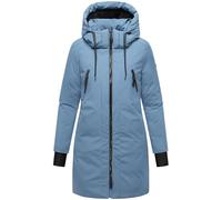 Navahoo Women's Waterproof Winter Coat Warm Parka with (Removable) Hood and Backpack Straps Inside Winter Delicate 14 S-6XL, Blue (Dusty Blue), XXL