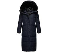 Navahoo Women's Winter Coat, Warm Quilted Coat, Extra Long, with Removable Hood, Eye-Catcher XIV, XS-5XL, navy, S