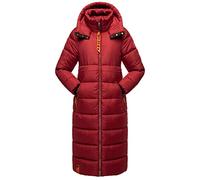 Navahoo Women's Winter Coat Warm Quilted Coat with Hood Crystal Flower XS - 3XL, Blood Red, XS