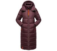 Navahoo Women's Winter Coat Warm Quilted Coat with Hood Crystal Flower XS - 3XL, Wine Red, XL