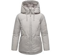 Navahoo Women's Winter Jacket Warm Quilted Jacket with Adjustable Hood and Magnetic Details Pastel Magic 14 S-3XL, Bone, XL